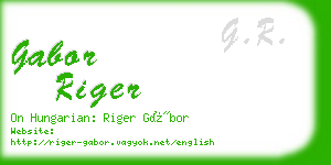 gabor riger business card
